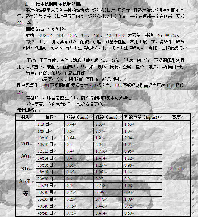 特殊钢材与滤油布用多少目