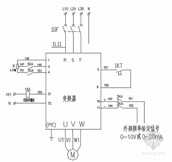 对夹与变频器模拟信号控制接线图