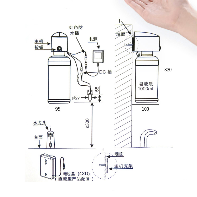 其它电源与皂液器安装方法