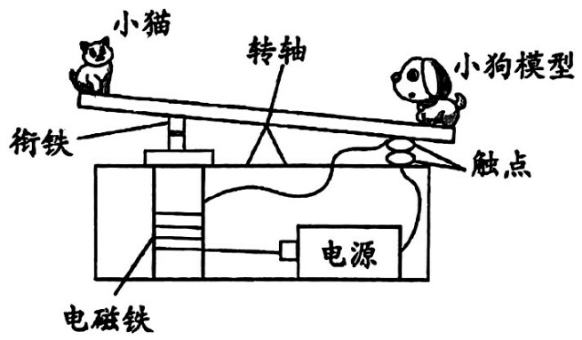 跷跷板与灯泡直接接电源两端