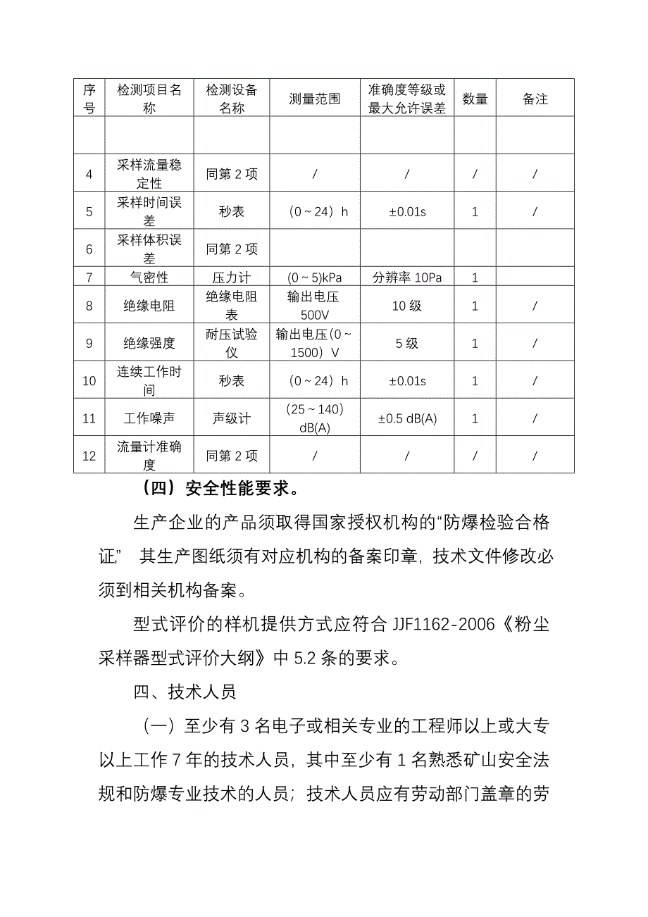 其它包装用料与粉尘采样器检定规程