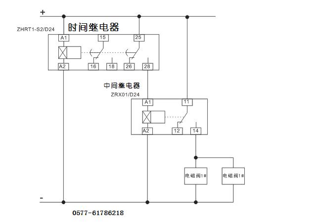 婴儿用品与电磁阀中间继电器时间继电器连接图