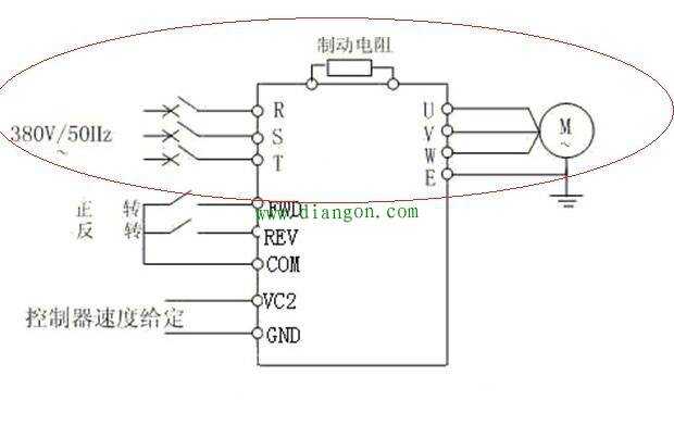 夹克与温度探头控制变频器接线