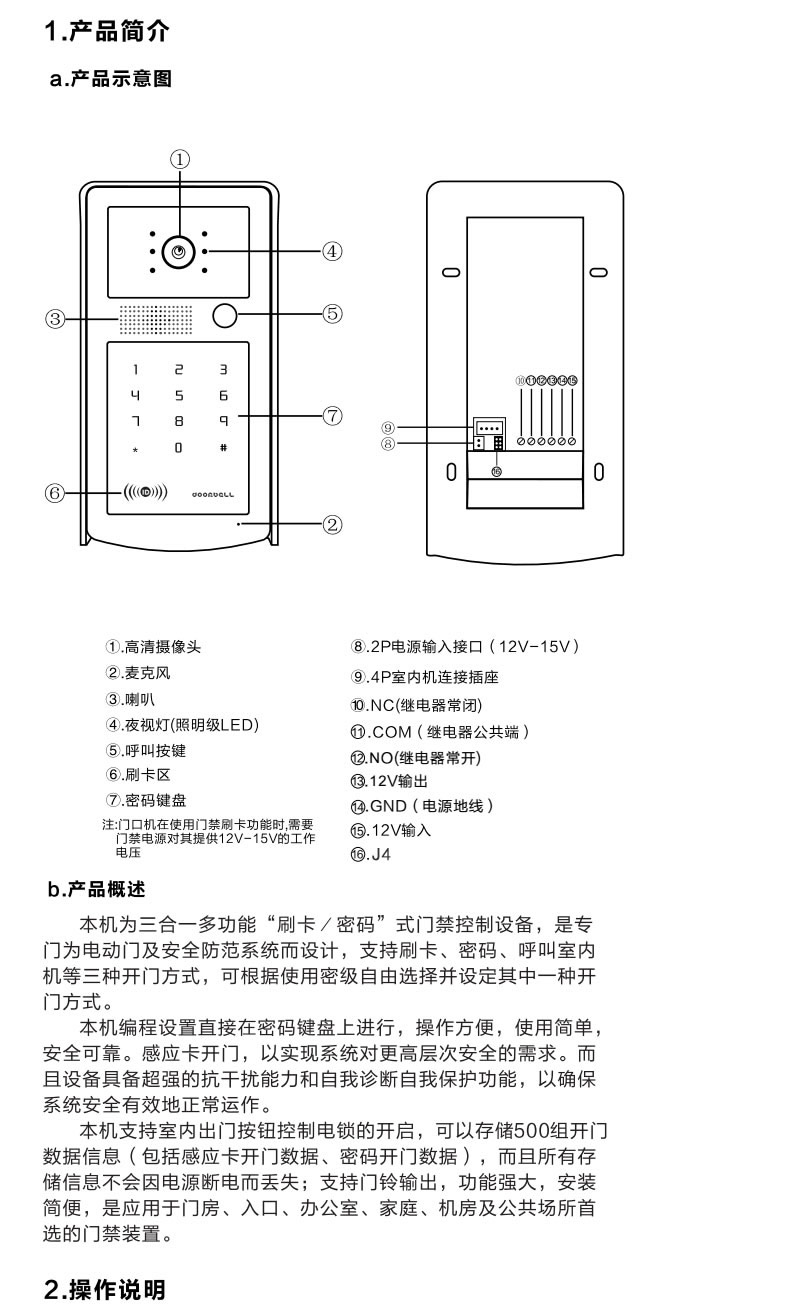 多款童装与competition门禁对讲说明书