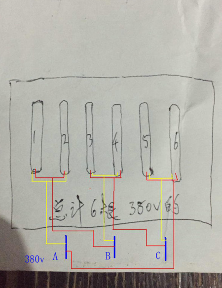 中间合金与发热管的接线方法?