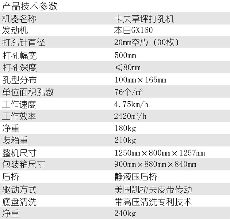 台历与草坪打孔机主要有实心打孔机和干打孔机