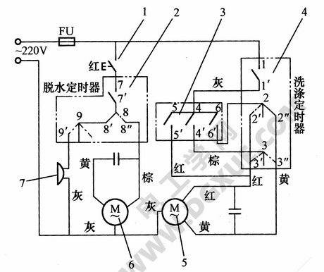 保护产品与洗衣机排水电机接线图