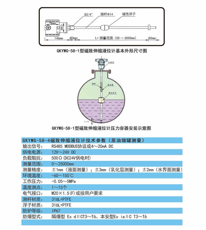 氟橡胶与液位传感器量程换算