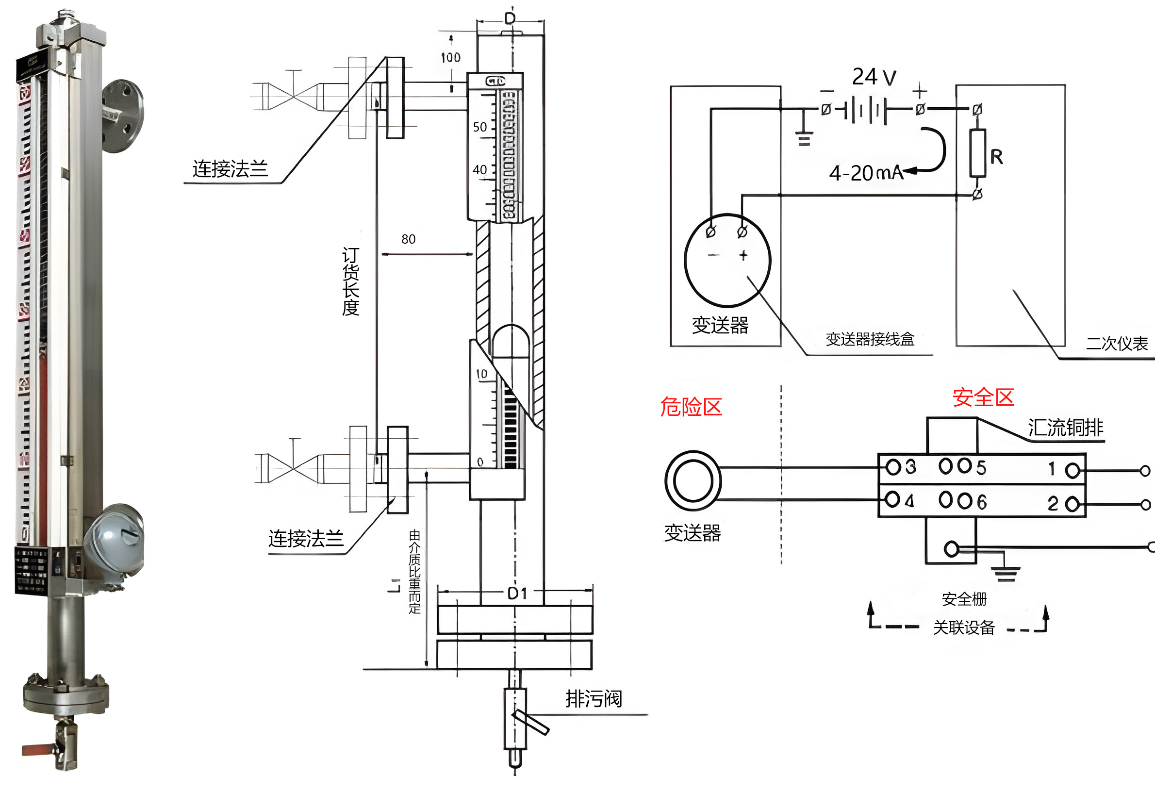 低压接触器与磁翻板液位计断层