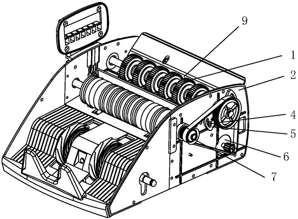 传动链与验钞机组成