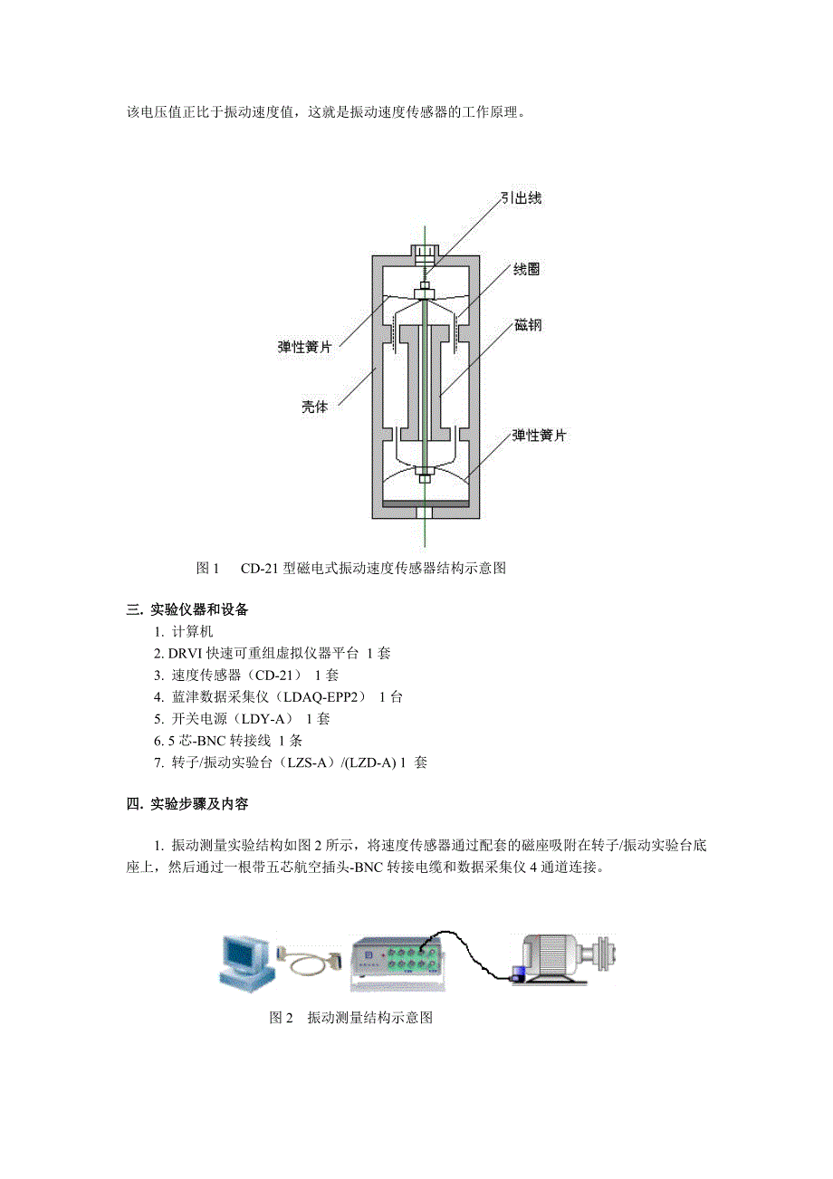 其它传动件与磁电式传感器的性能实验分析