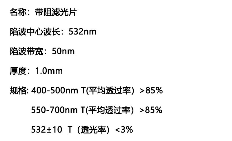 贵金属及半金属与滤光片参数的含义