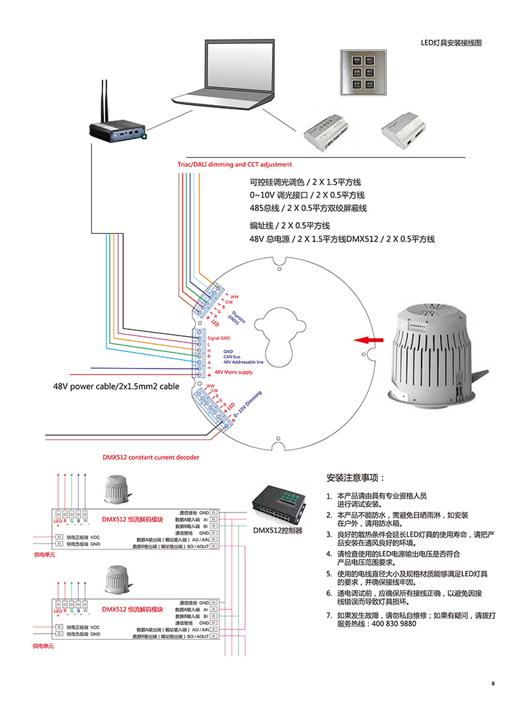 武汉万通与摇头灯怎么接线