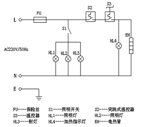 塑料活动房与展示柜电路图接线图