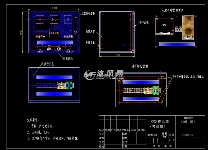 绝缘带与控制箱面板布置图