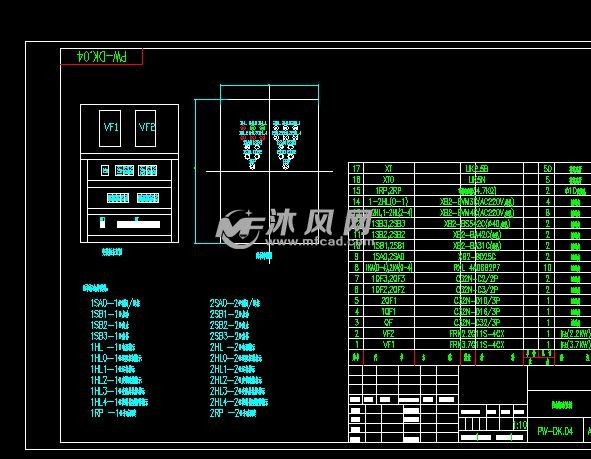 面板与控制箱面板布置图