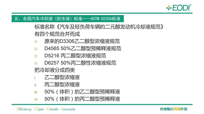 防冻液与精细化学品分类及其应用