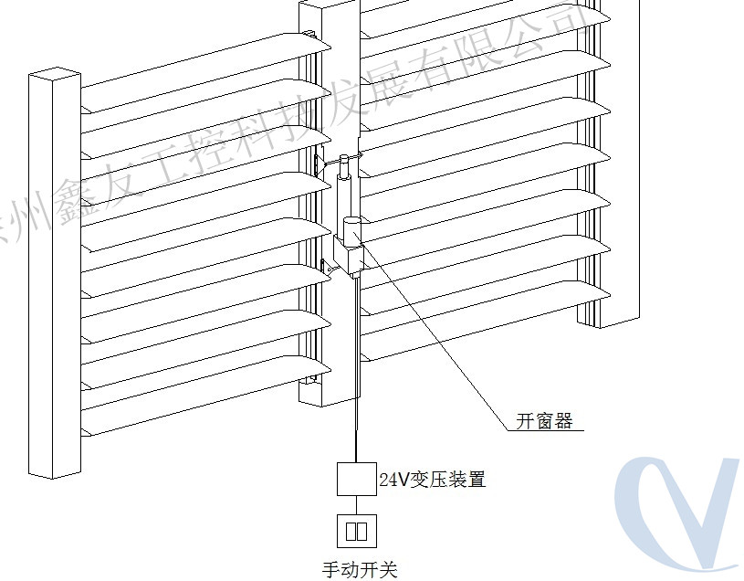 防撞设施与电动百叶窗电源怎么预留