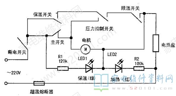 开关代理加盟与压力锅控制原理框图