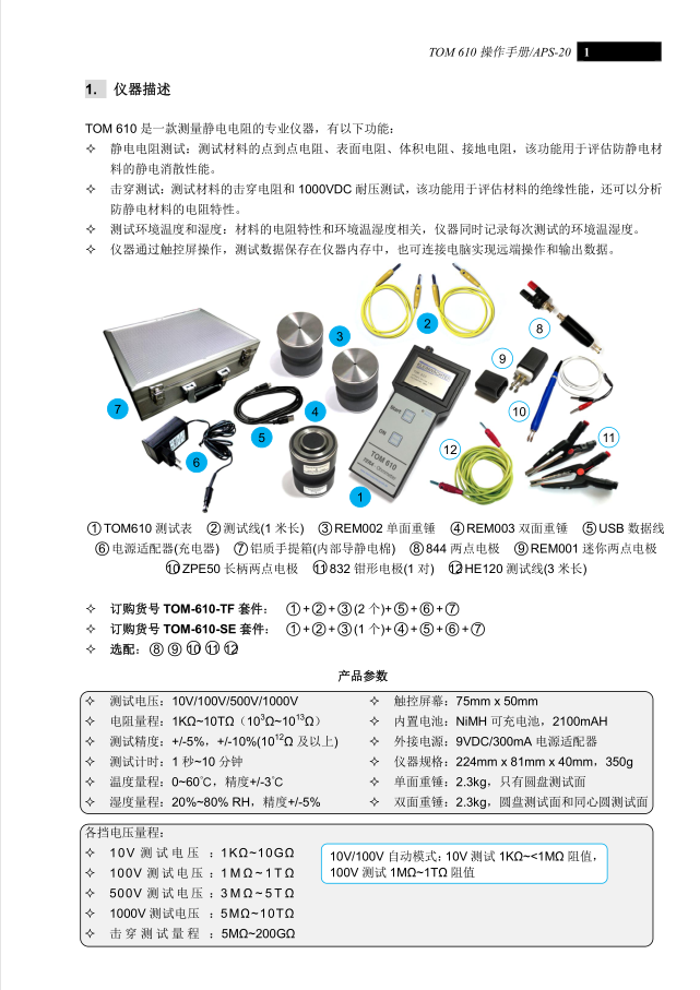 陶瓷零配件与测线仪说明书