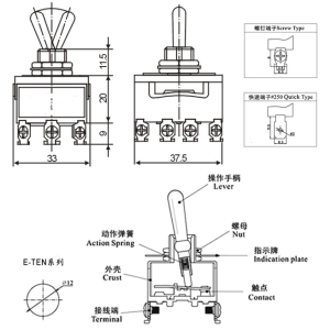 铝合金门窗与钮子开关原理