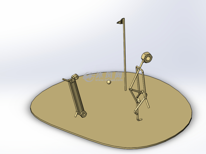 动物模型与高尔夫球杆配重螺丝