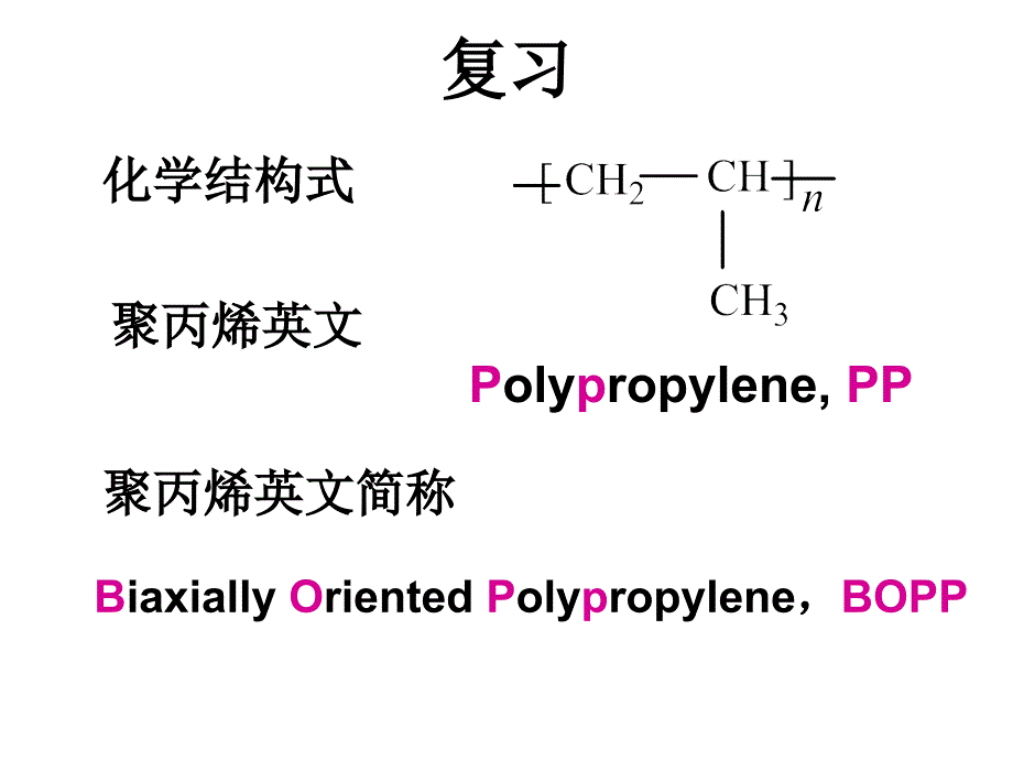 聚丙烯(PP)与模版翻译英文