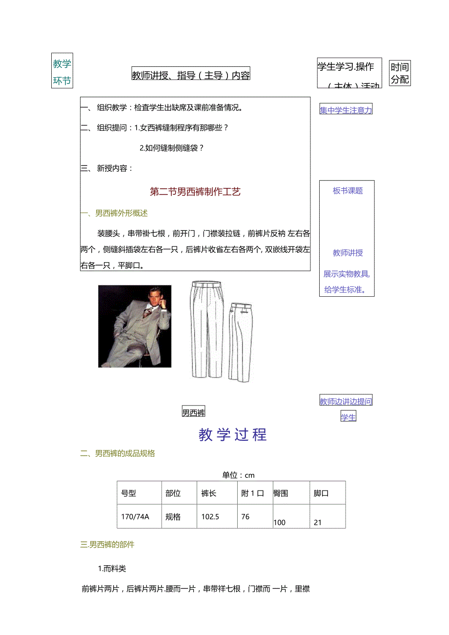 西裤与焊接工艺卡片都包括哪些内容?