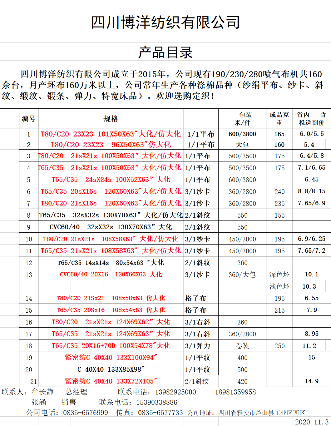 网桥与锦棉面料成分比例