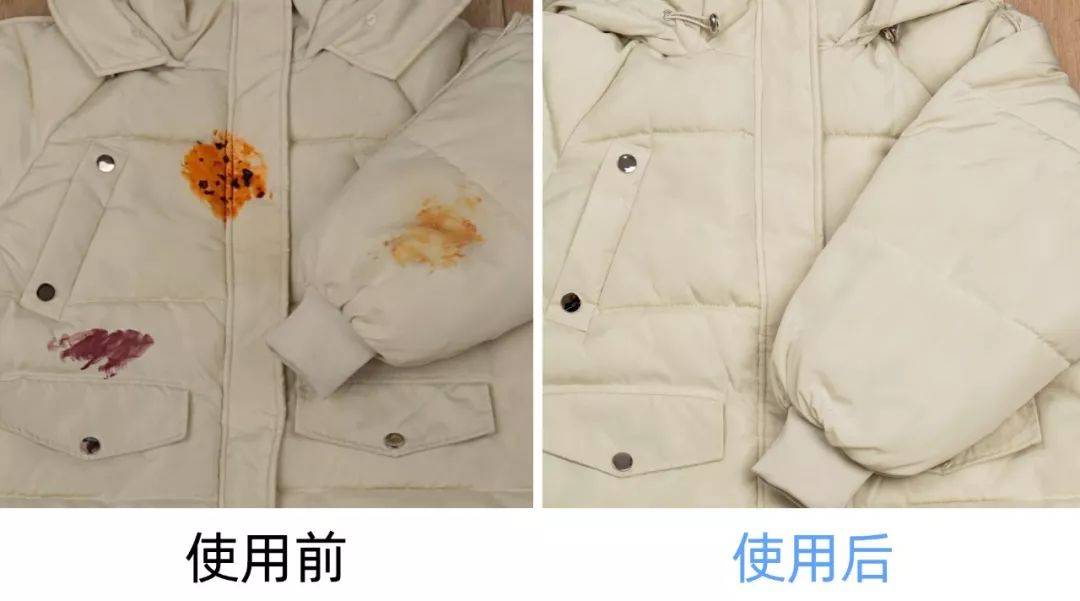 棉服/羽绒服与传动件与硅钡与眼镜布洗法对比