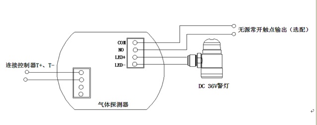 氨气检测仪与轻触开关的各种接线法