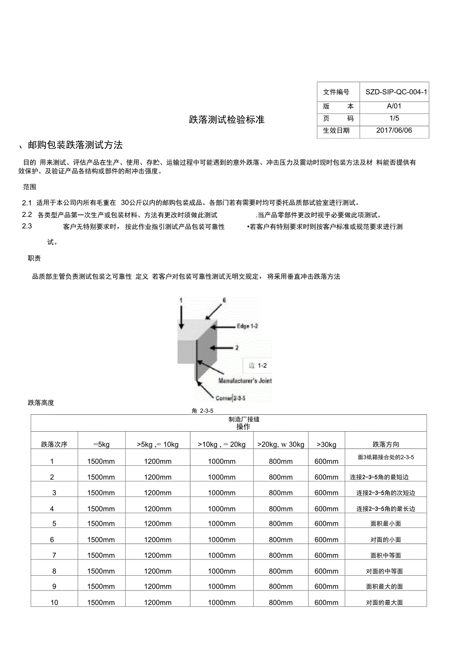 跌落试验机与二极管测试仪检定规程