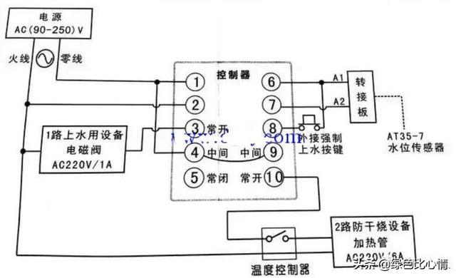 防火设备与液位感应器控制水泵接线