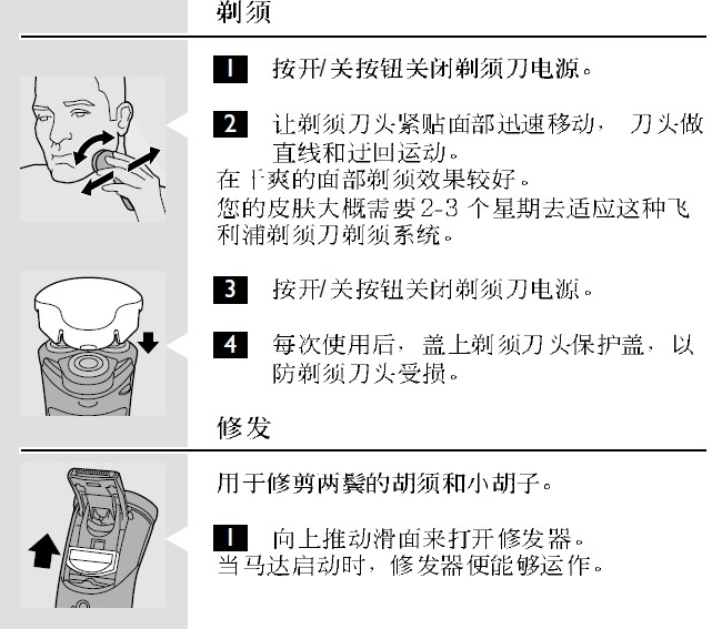 剃须/除毛与信号发生器的使用方法及注意事项