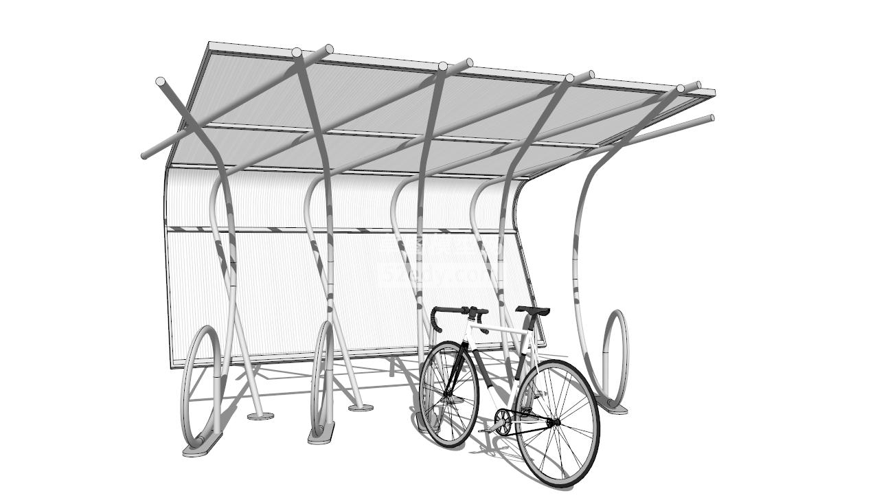 仿真拼整模型与自行车玻璃雨棚图片