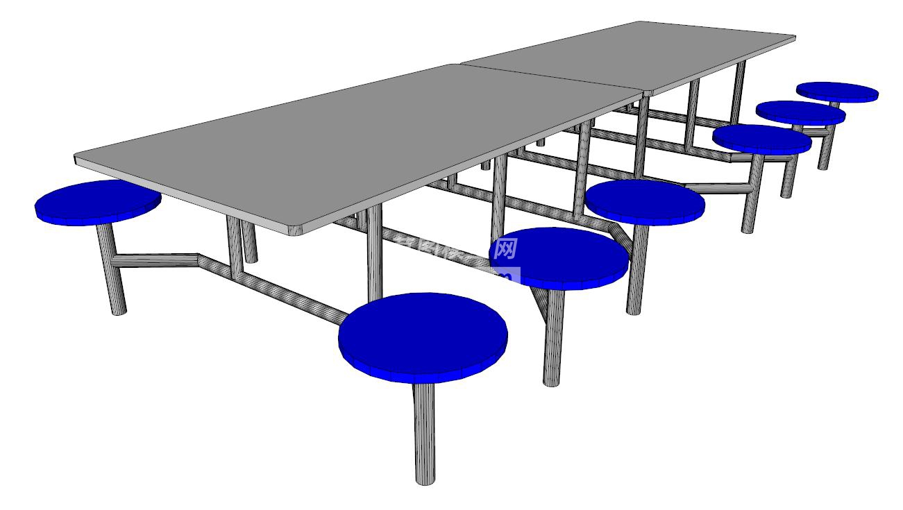 仿真拼整模型与公司食堂桌子