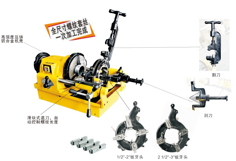 刀具、夹具与电动切换套丝机的使用方法