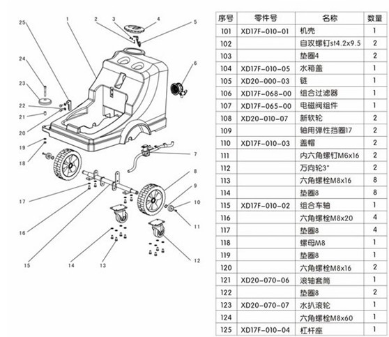 面板壳体与洗地机电路原理