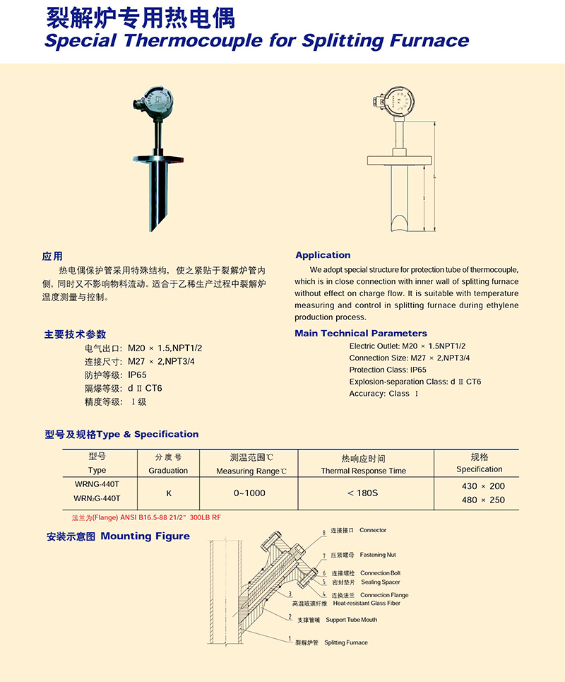 搅拌刀(榨汁刀)与工业用热电偶