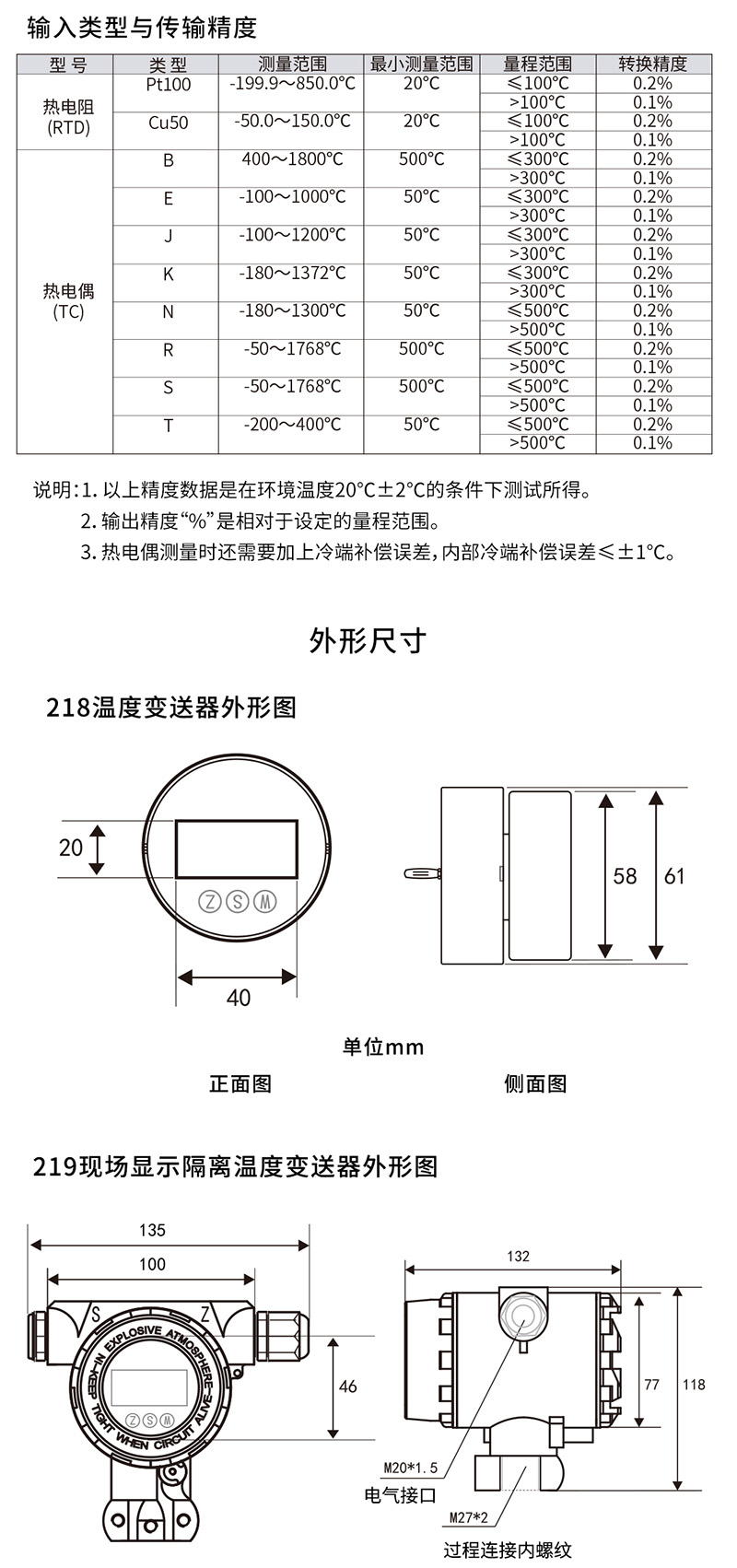 温度变送器与拉杆文件夹规格型号