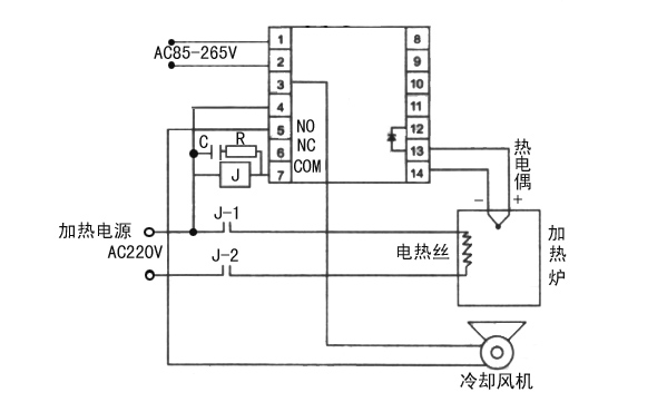 化纤坯布与封口机温控器接线