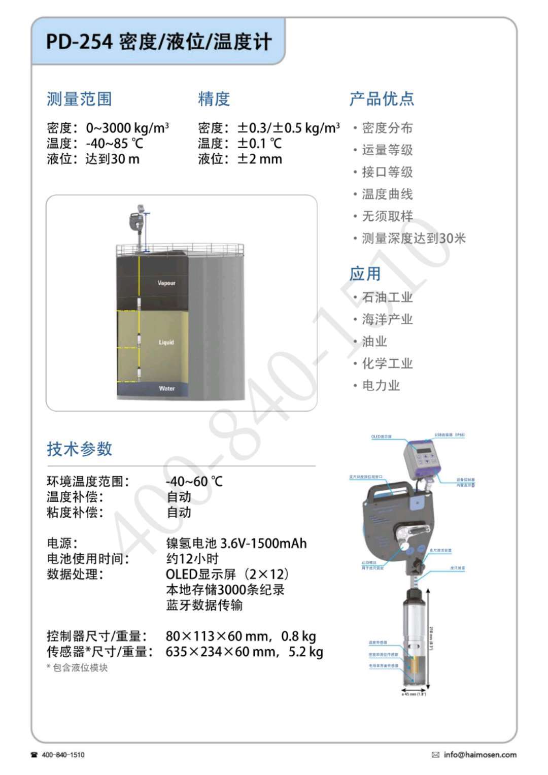 橱柜与液位测试仪