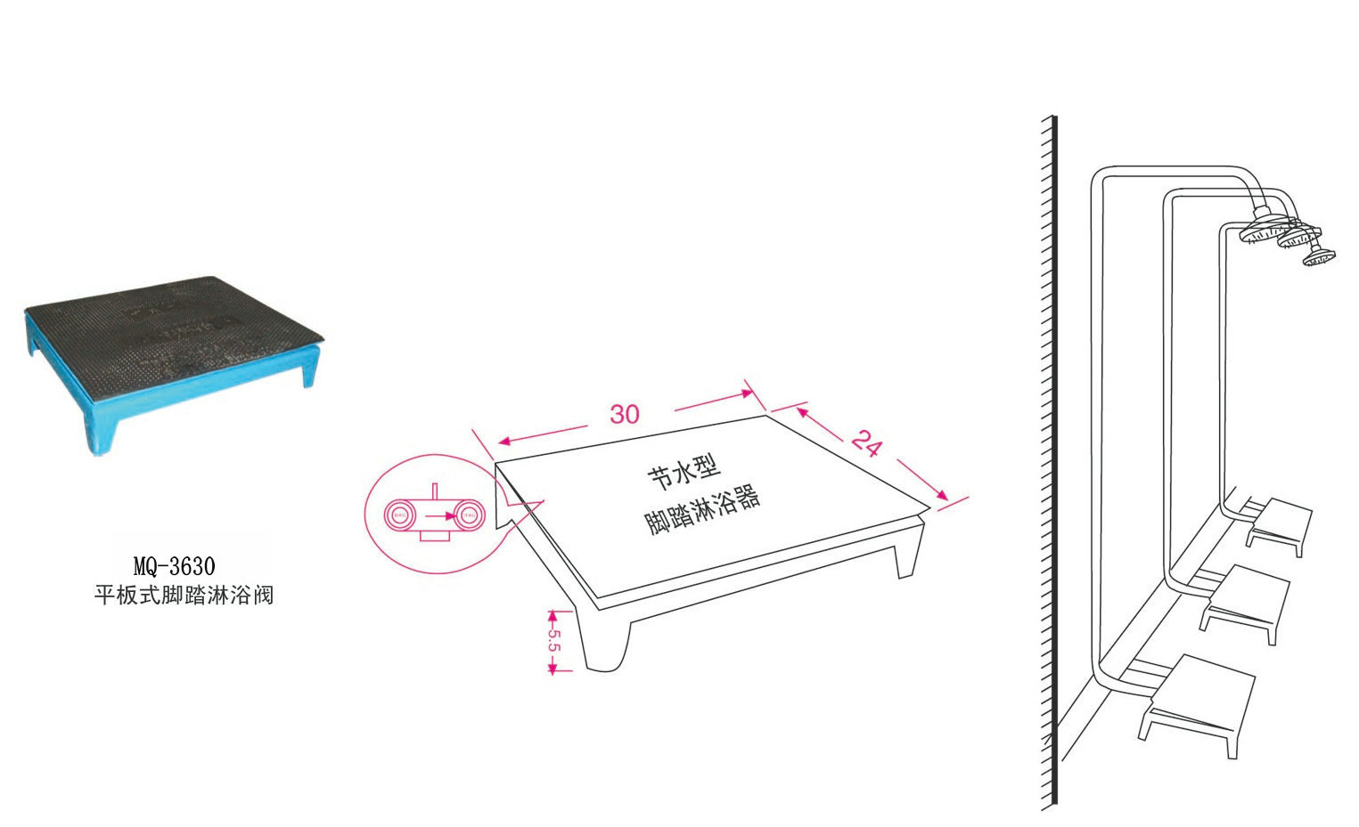 光伏零部件与脚踏阀的安装高度