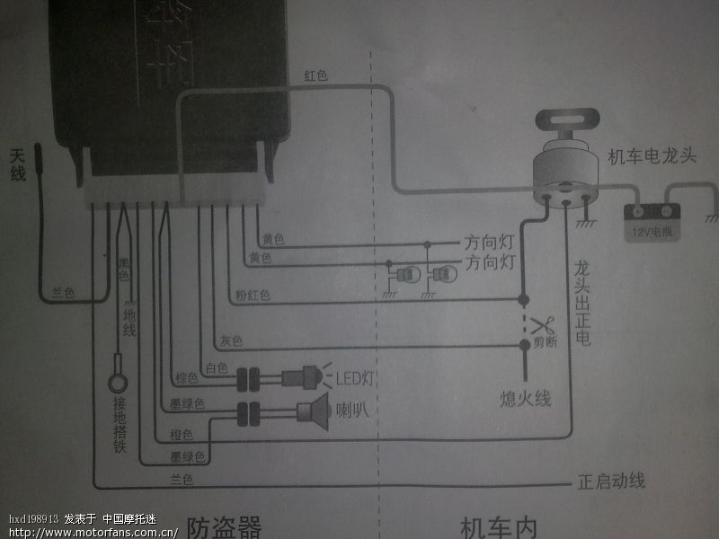 分支器与摩托车报警器怎么安装器如何安装