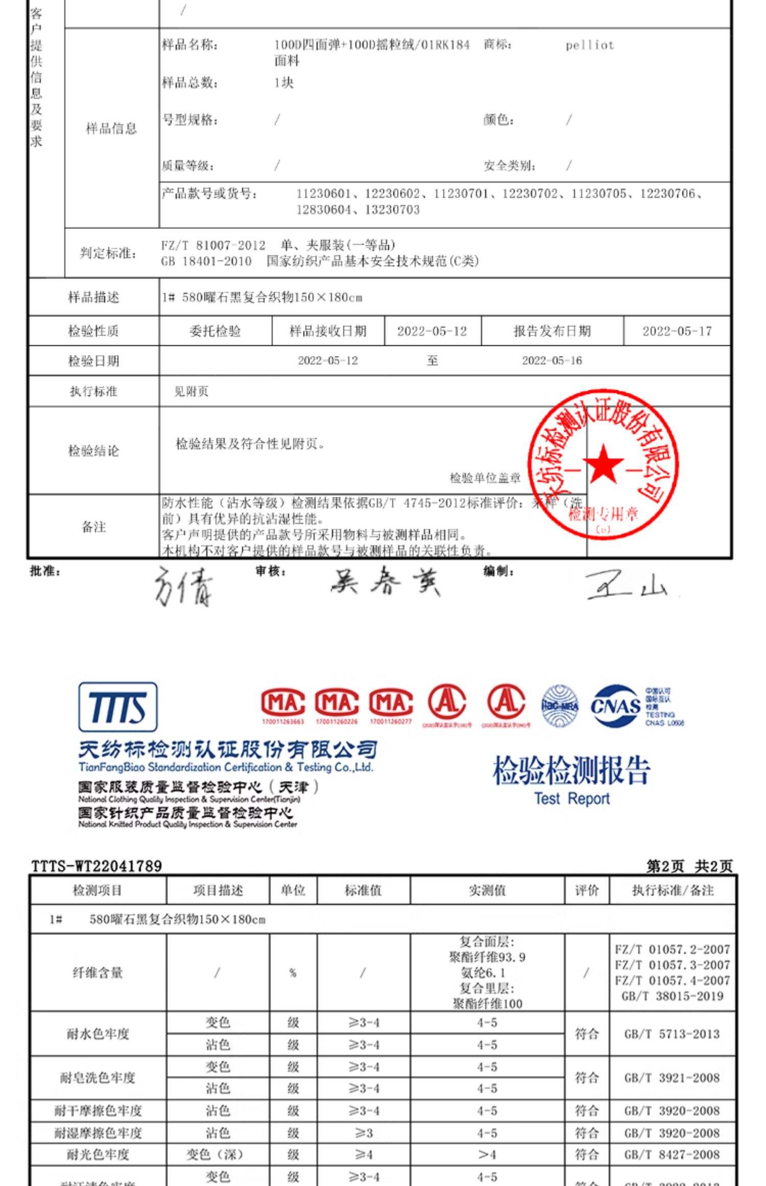 户外运动服装与布艺包装与网络机柜与液压站检测报告一样吗为什么