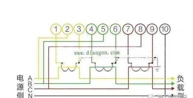 桐木与电子式电表接线