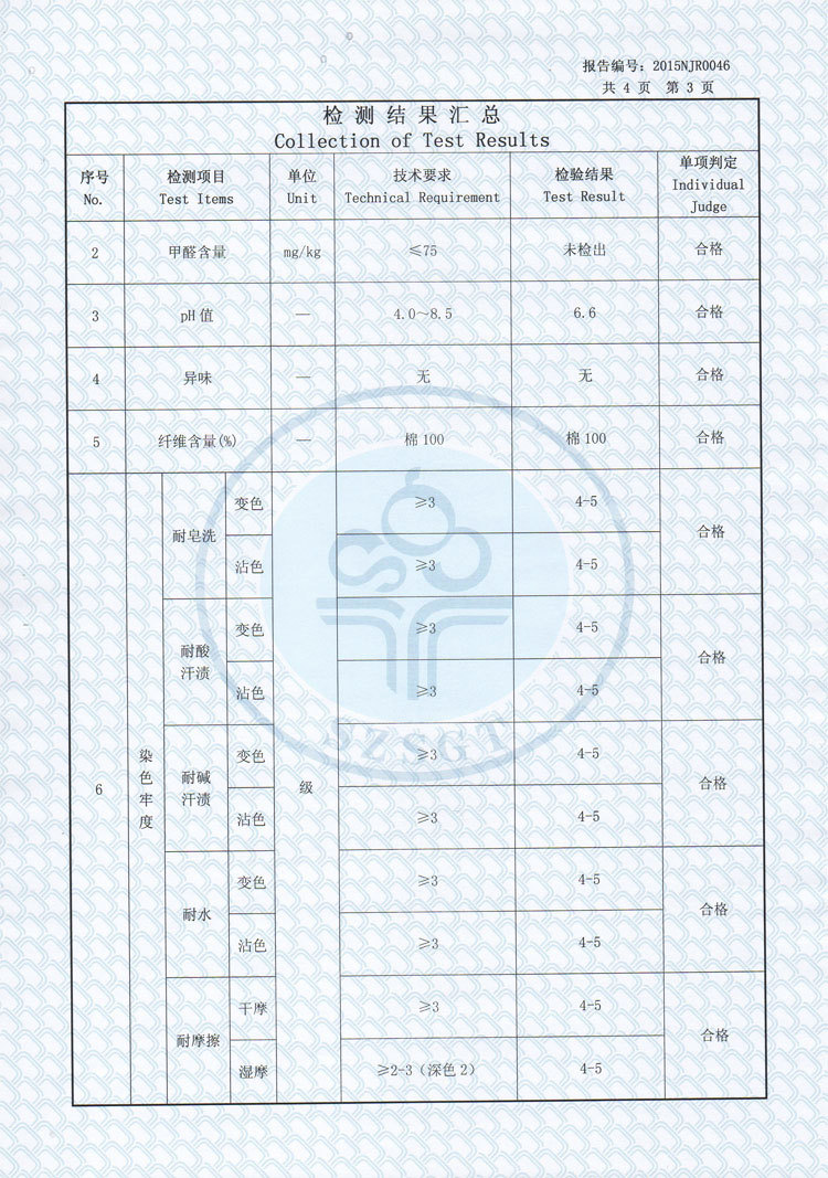 横向件与保暖内衣质量检验标准