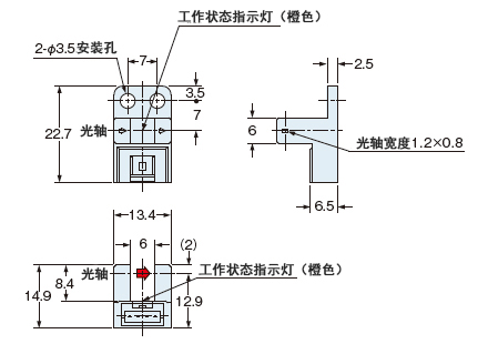 普通塑料与光电传感器安装位置