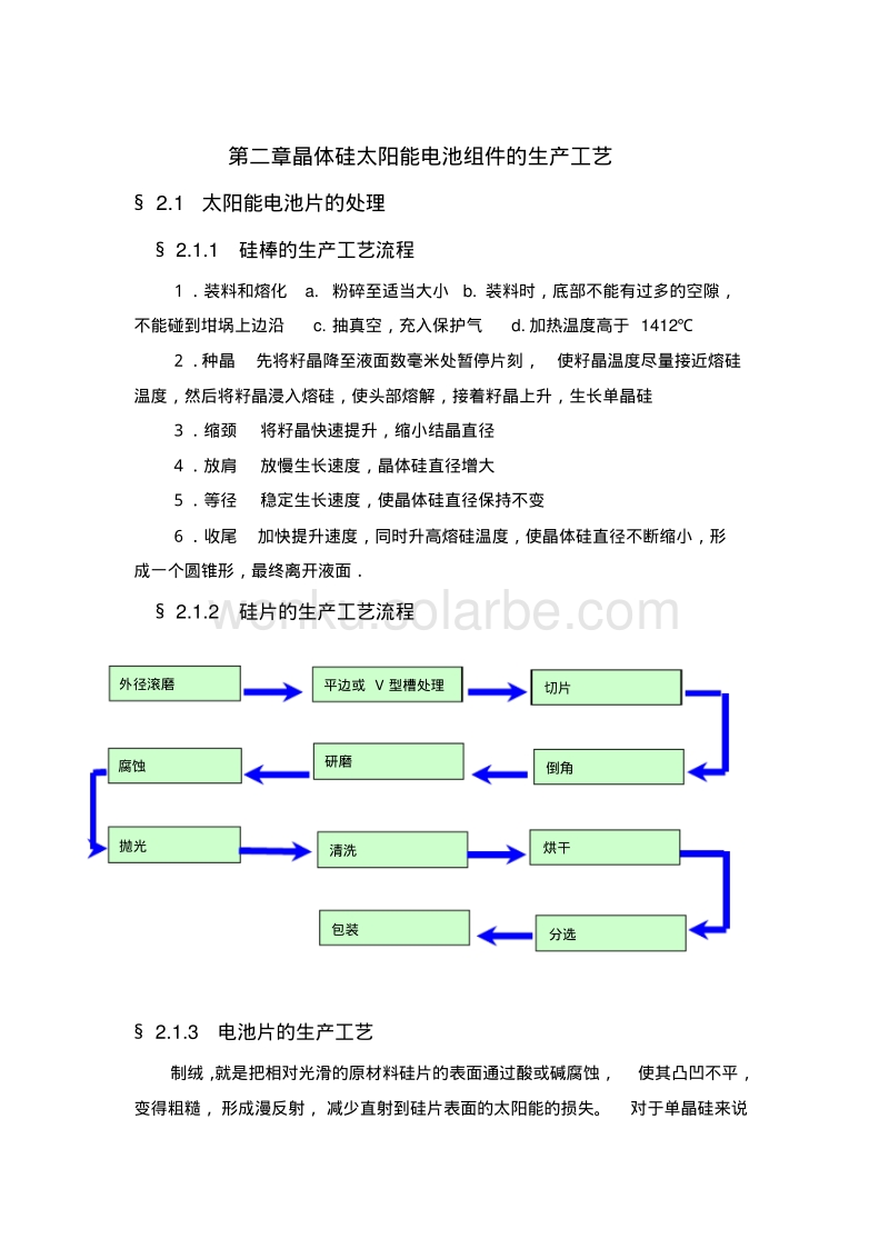 太阳能电池板与硅碳棒工艺流程