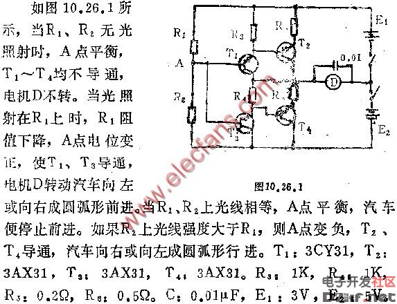 工具车轮胎与光电振荡器的原理图